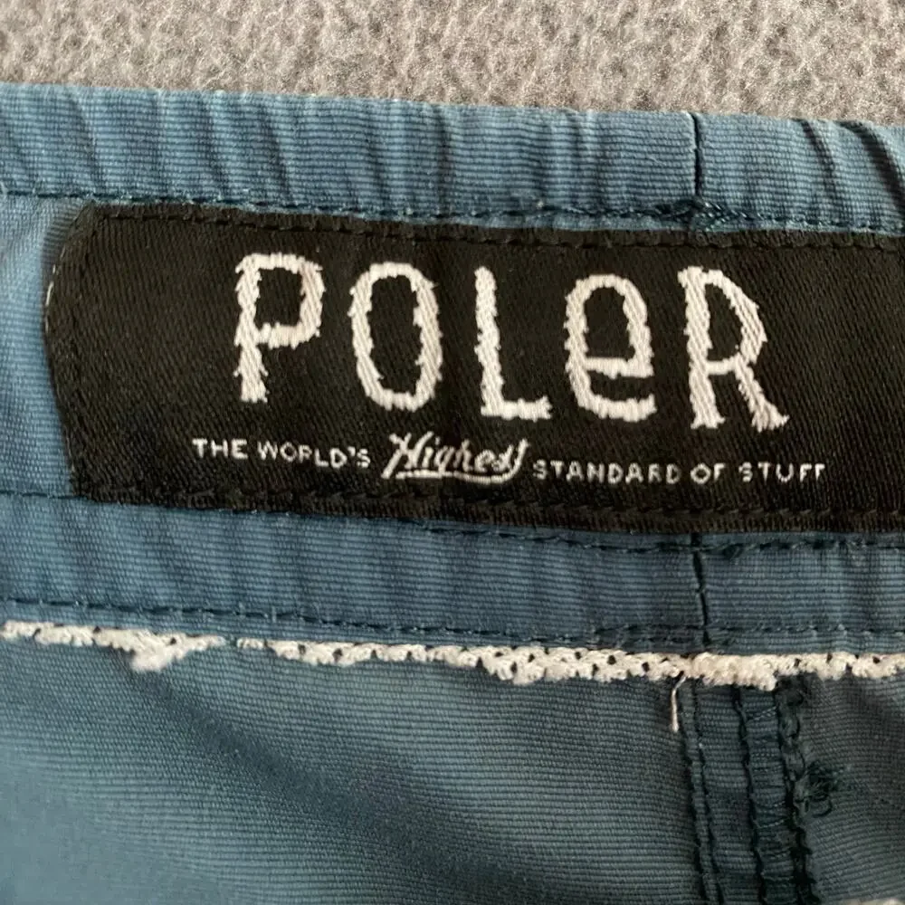 Poler Swim Trunks Shorts Mens M Blue Swim Beach Vacation Stretch Pockets Outdoor